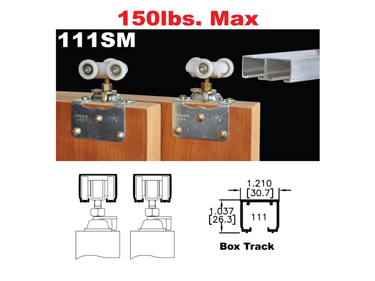 Johnson 111SM Side Mount Sliding Bypass Door Hardware