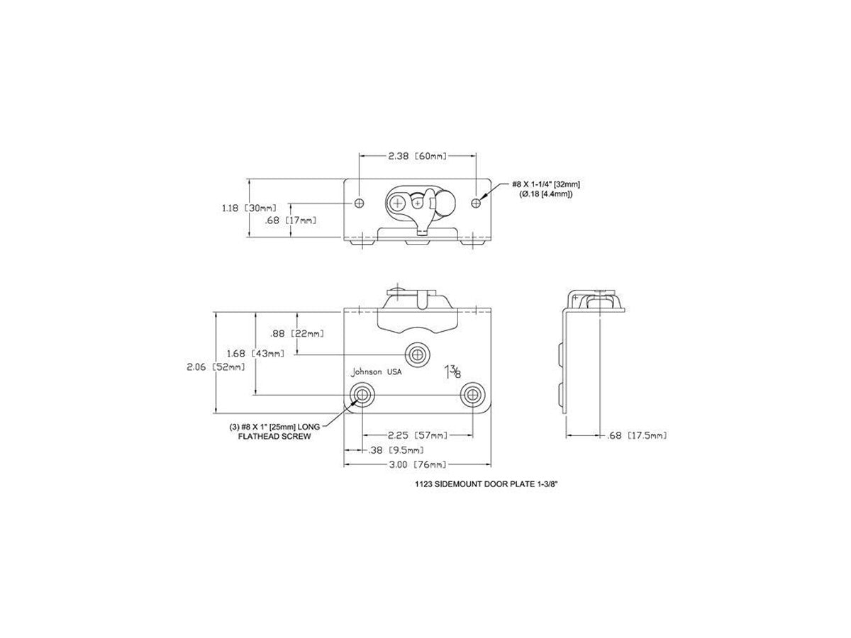 1123 1-3/8" [35mm] Side Mount Hanger Plate
