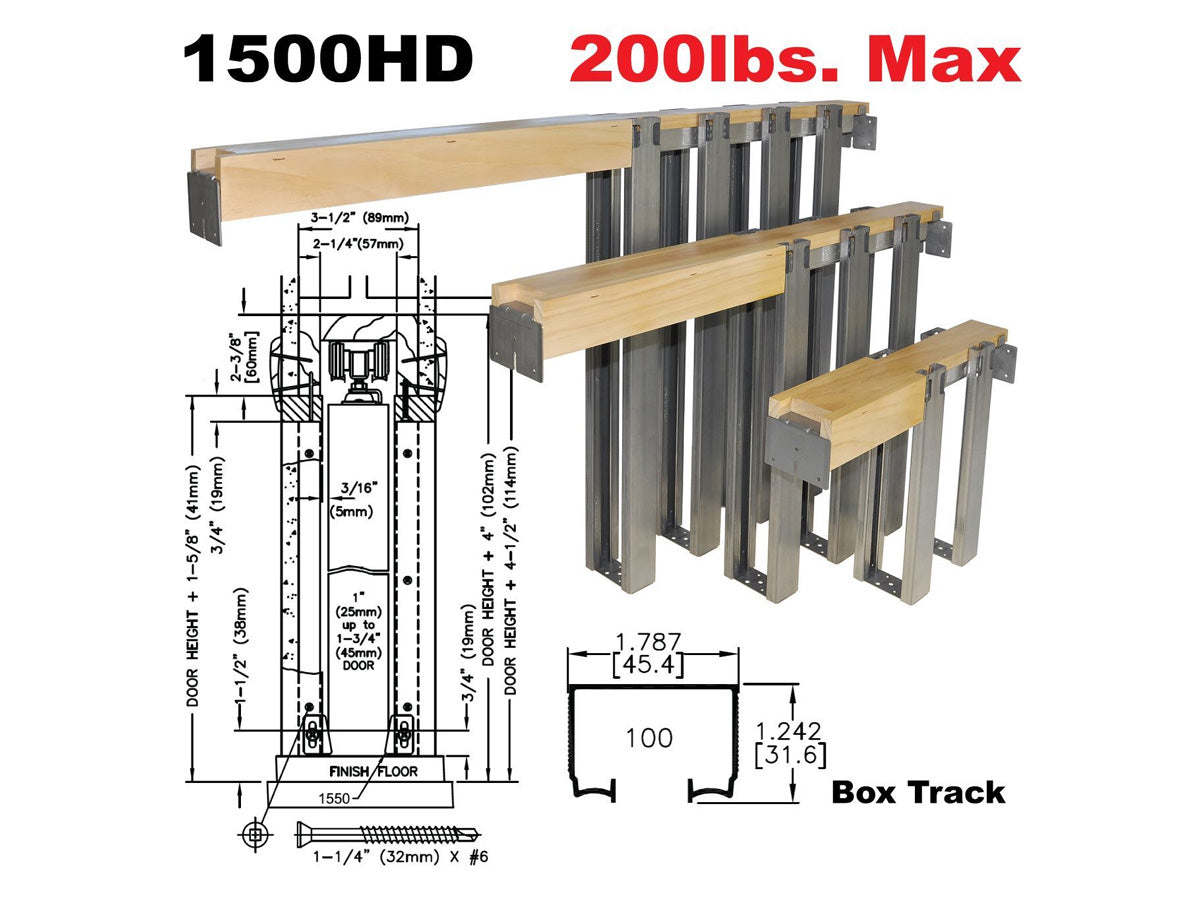 Johnson 1500HD Series Heavy-Duty Pocket Door Frame Kits for 2 x 4 Walls