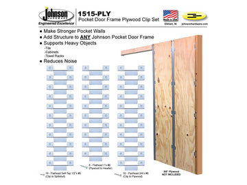 Johnson 1515-PLY Pocket Door Frame Plywood Clip Set