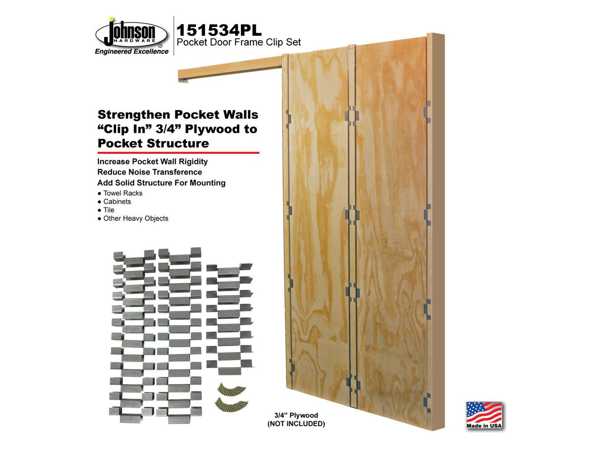 Johnson 151534PL Pocket Door Frame Reinforcement Clip Set