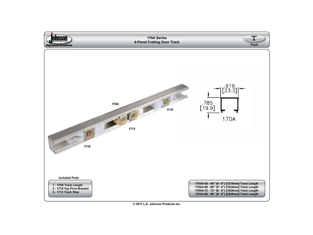 170A Series Folding Door Track