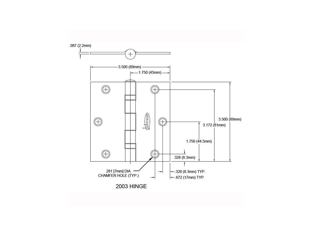 200310B2 Mortise Hinge Pair