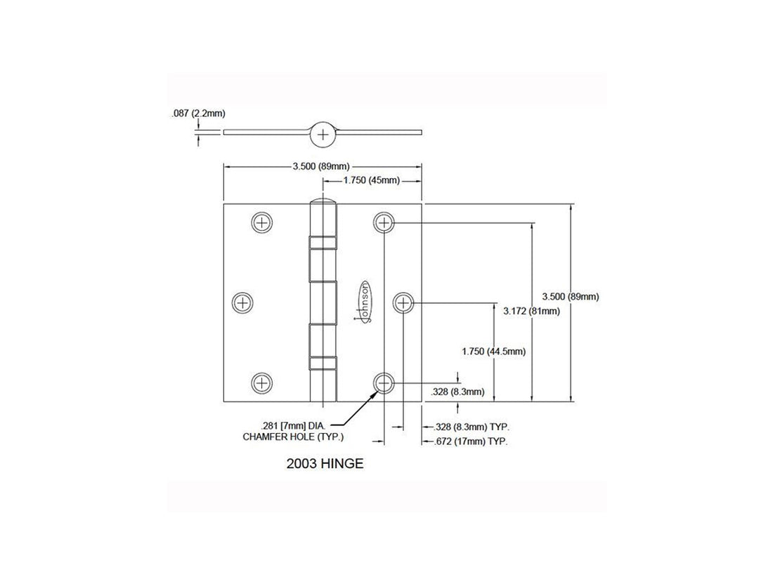 2003US32 Mortise Hinge Pair