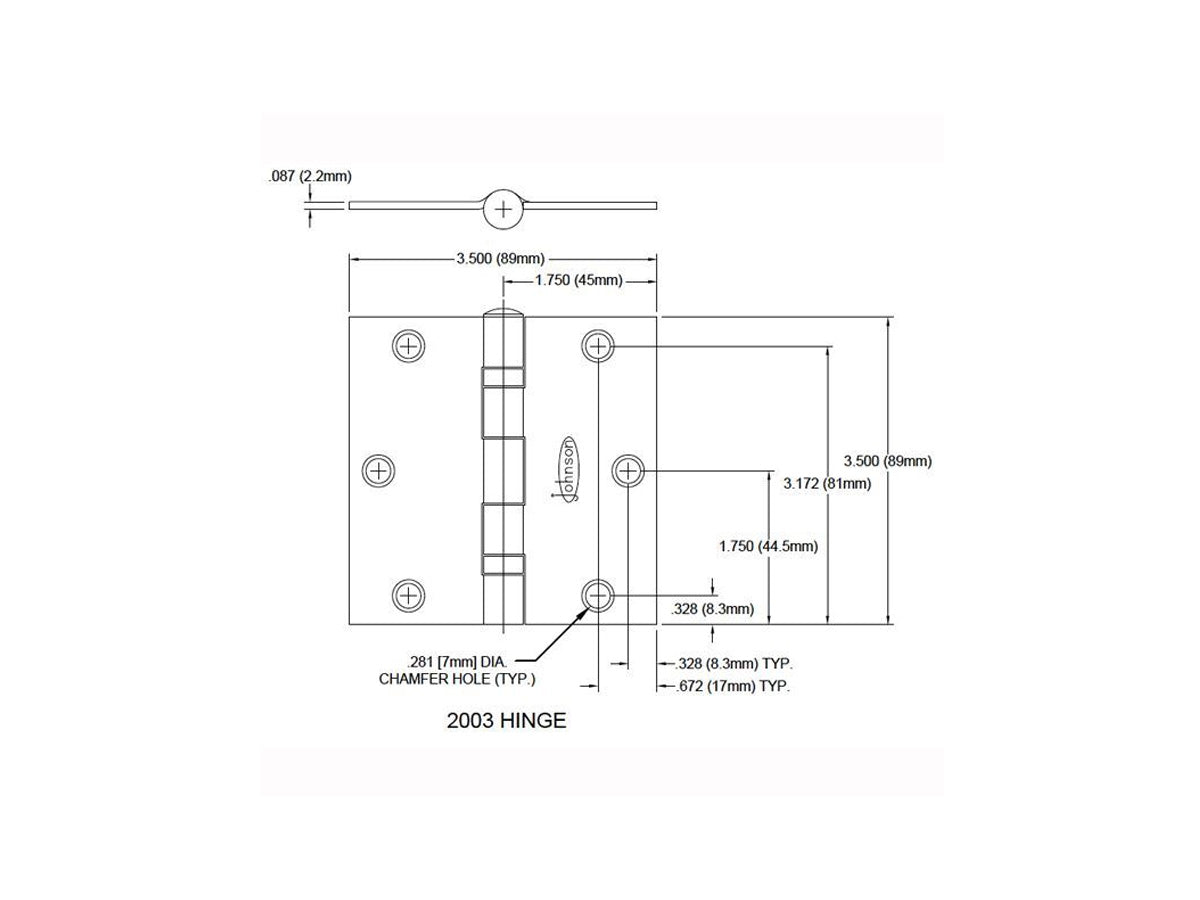 2003US52 Mortise Hinge Pair