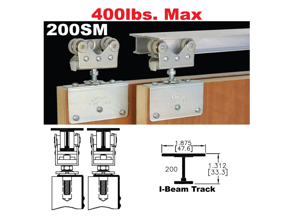 Johnson 200SM Side Mount Sliding Bypass Door Hardware