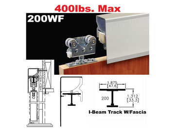 Johnson 200WF Wall Mount Sliding Door Hardware W/Fascia