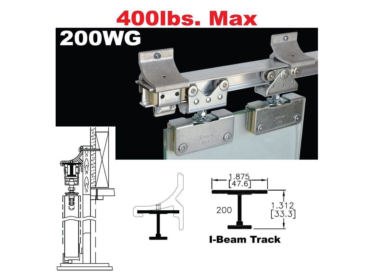 Johnson 200WG Wall Mount Sliding Glass Door Hardware