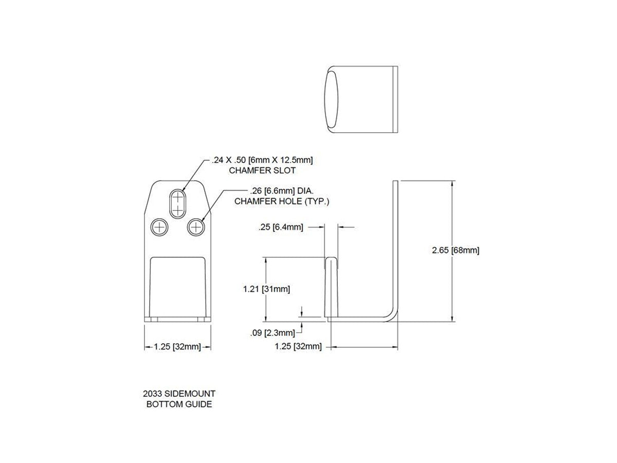 2033 Side Mount 1-3/4" [44mm] Door Guide