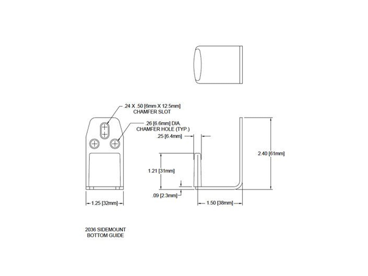2036 Side Mount 2-1/4" [57mm] Door Guide