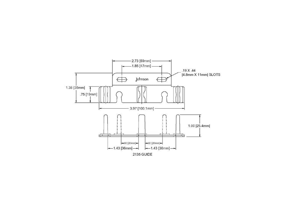 2135 3/4" or 1-3/8" Bypass Door Guide