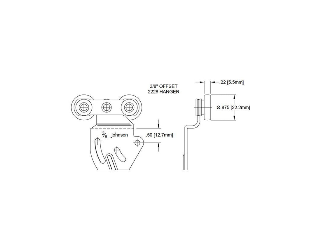 2228 3/8" Offset Johnson Track Hanger