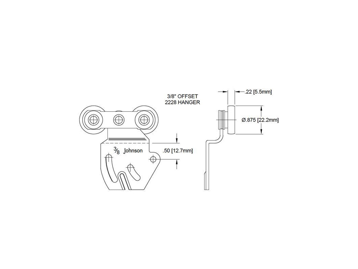 2228 3/8" Offset Johnson Track Hanger