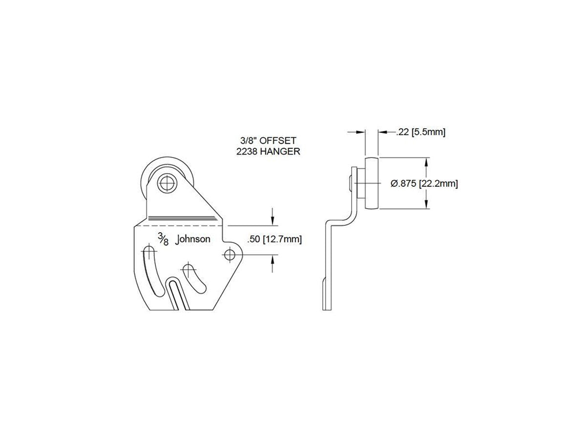 2238 3/8" Offset Johnson Track Hanger