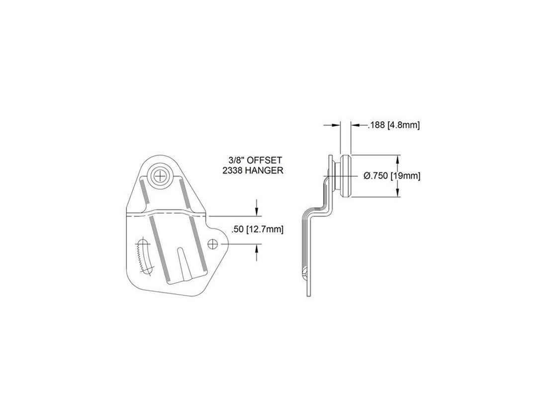 2338 Universal 3/8" Offset 3/4" Diameter "V" Track Bypass Hanger