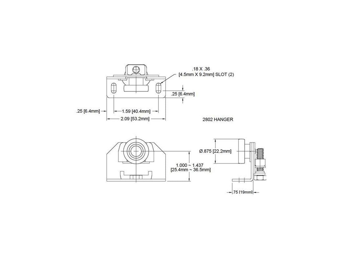2802 Johnson 7/8" Diameter Pocket Door Hanger