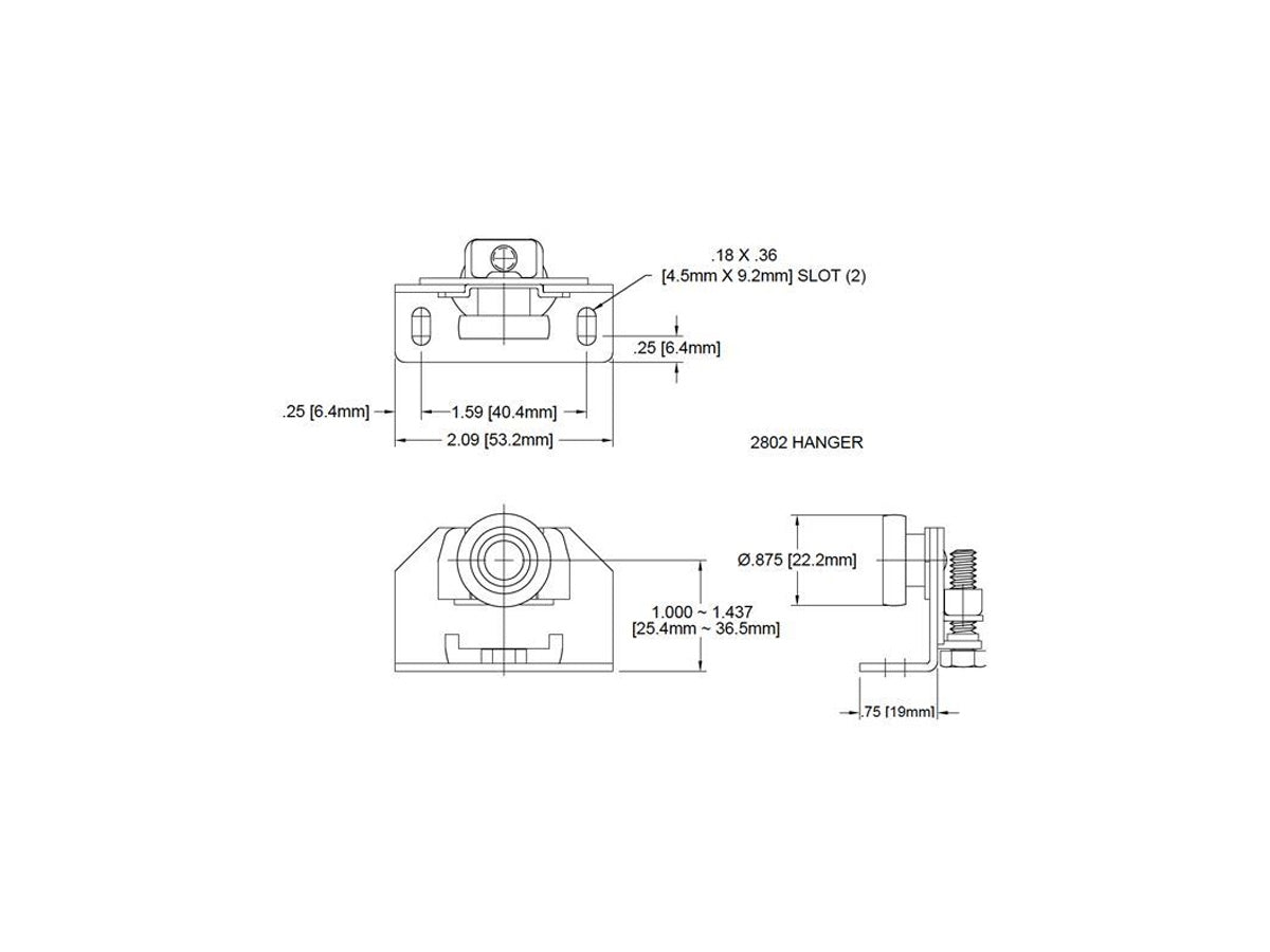2802 Johnson 7/8" Diameter Pocket Door Hanger