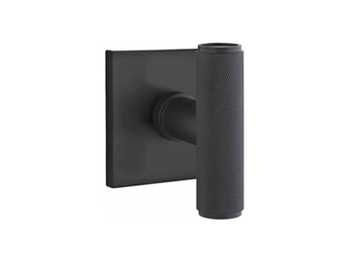 Emtek Ace Knurled Brass Knob - Flat Black US19
