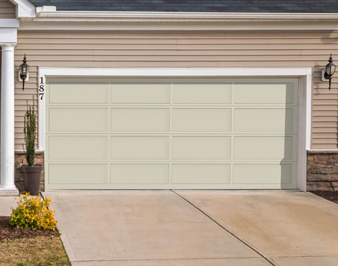CHI Full-View Aluminum Insulated Modern Garage Doors in Powder Coated Almond