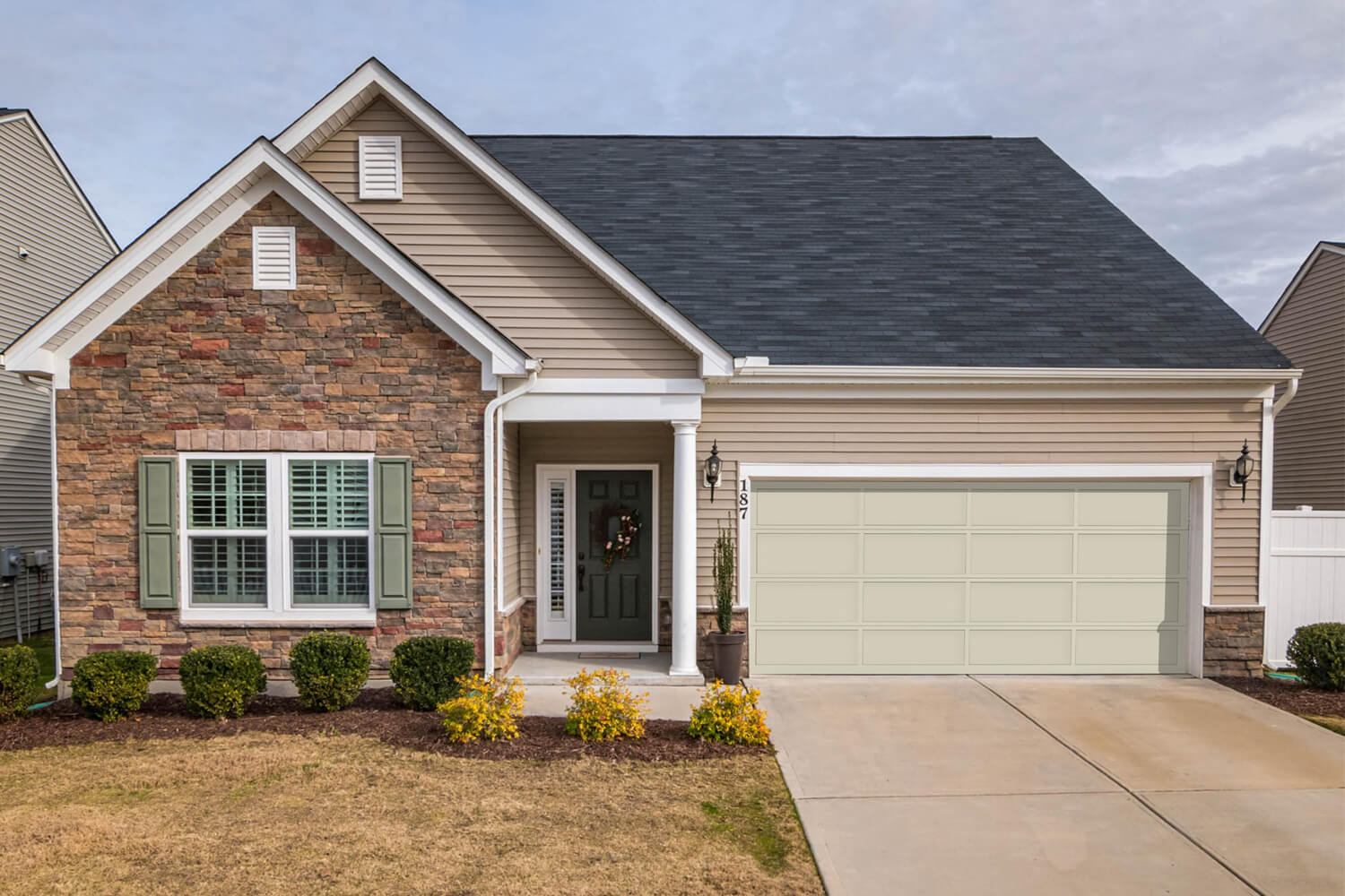CHI Full-View Aluminum Insulated Modern Garage Doors in Powder Coated Almond