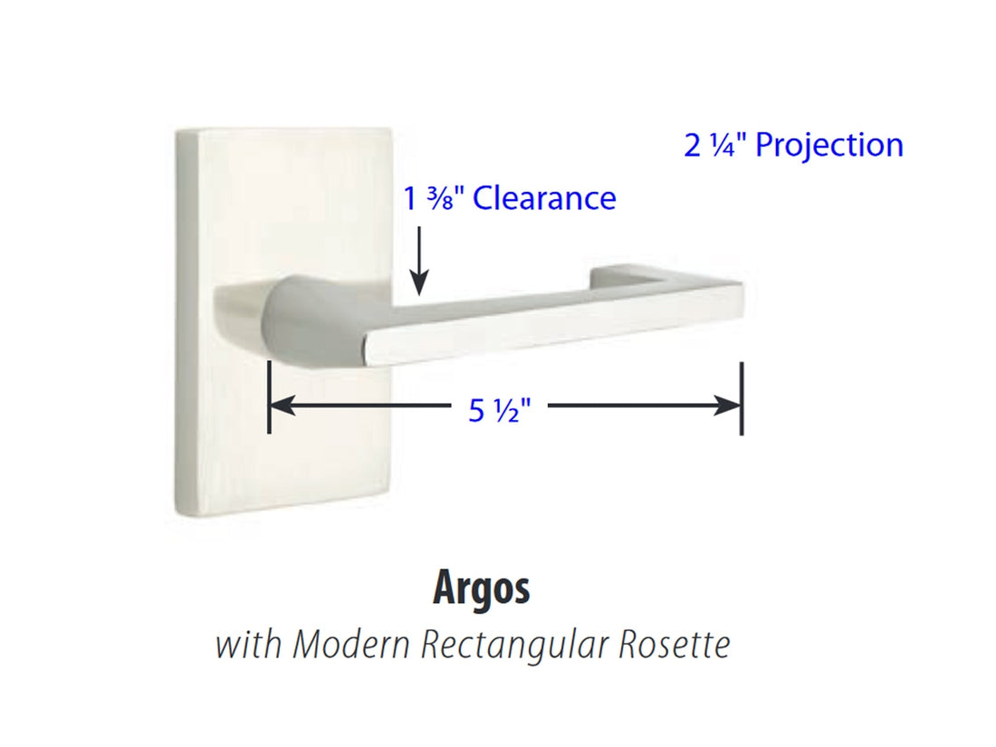 Emtek Argos Brass Lever - Dimensions