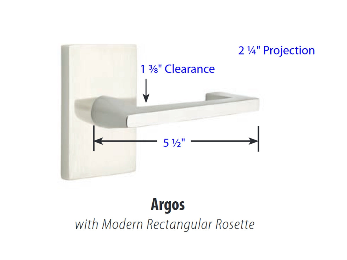 Emtek Argos Brass Lever - Dimensions