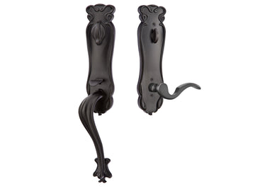 Emtek Art Nouveau Tubular Entry Handleset Flat Black Bronze Patina FB