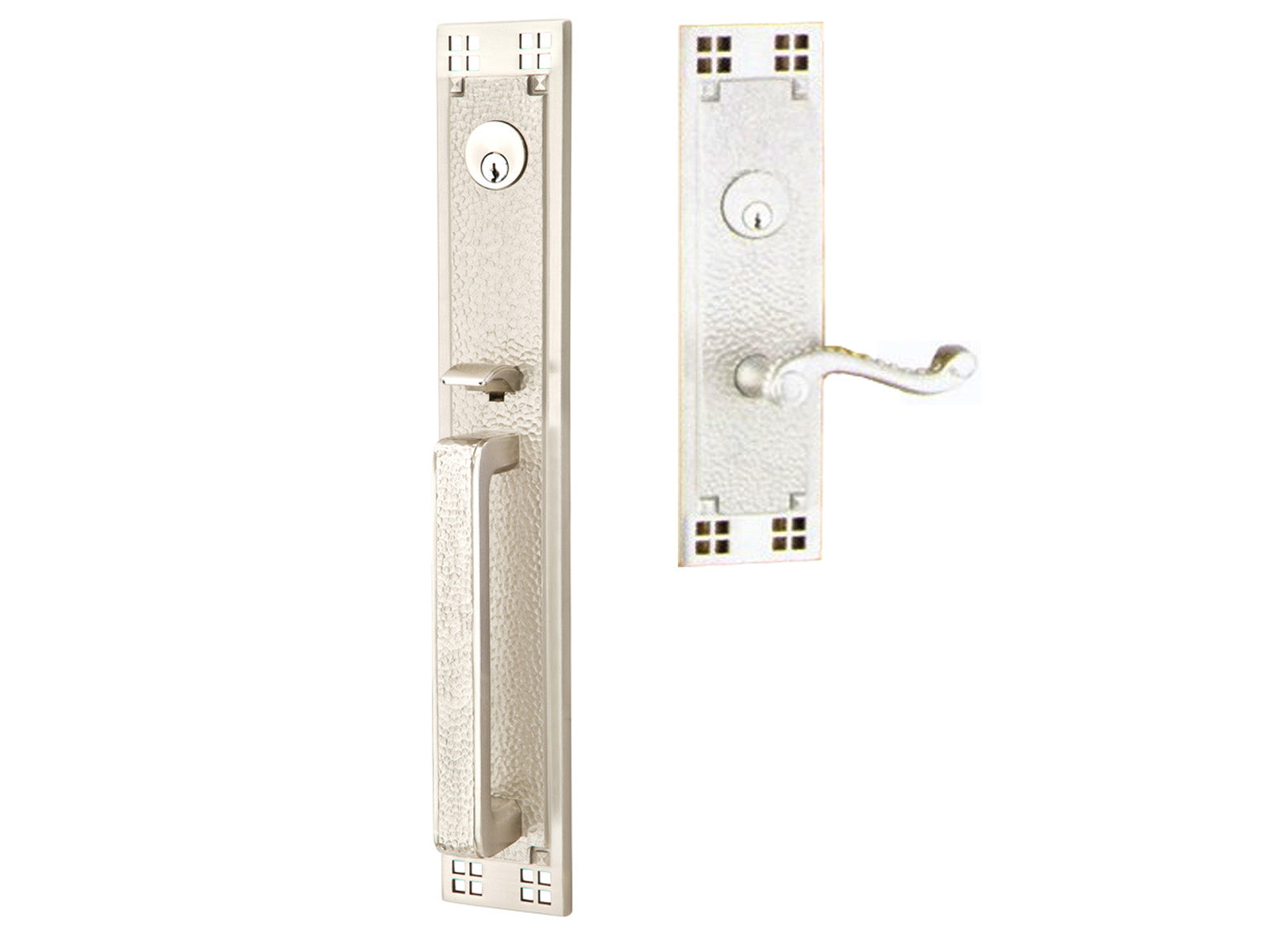 Emtek Arts & Crafts Full Length Tubular Entry Handleset Satin Nickel US15