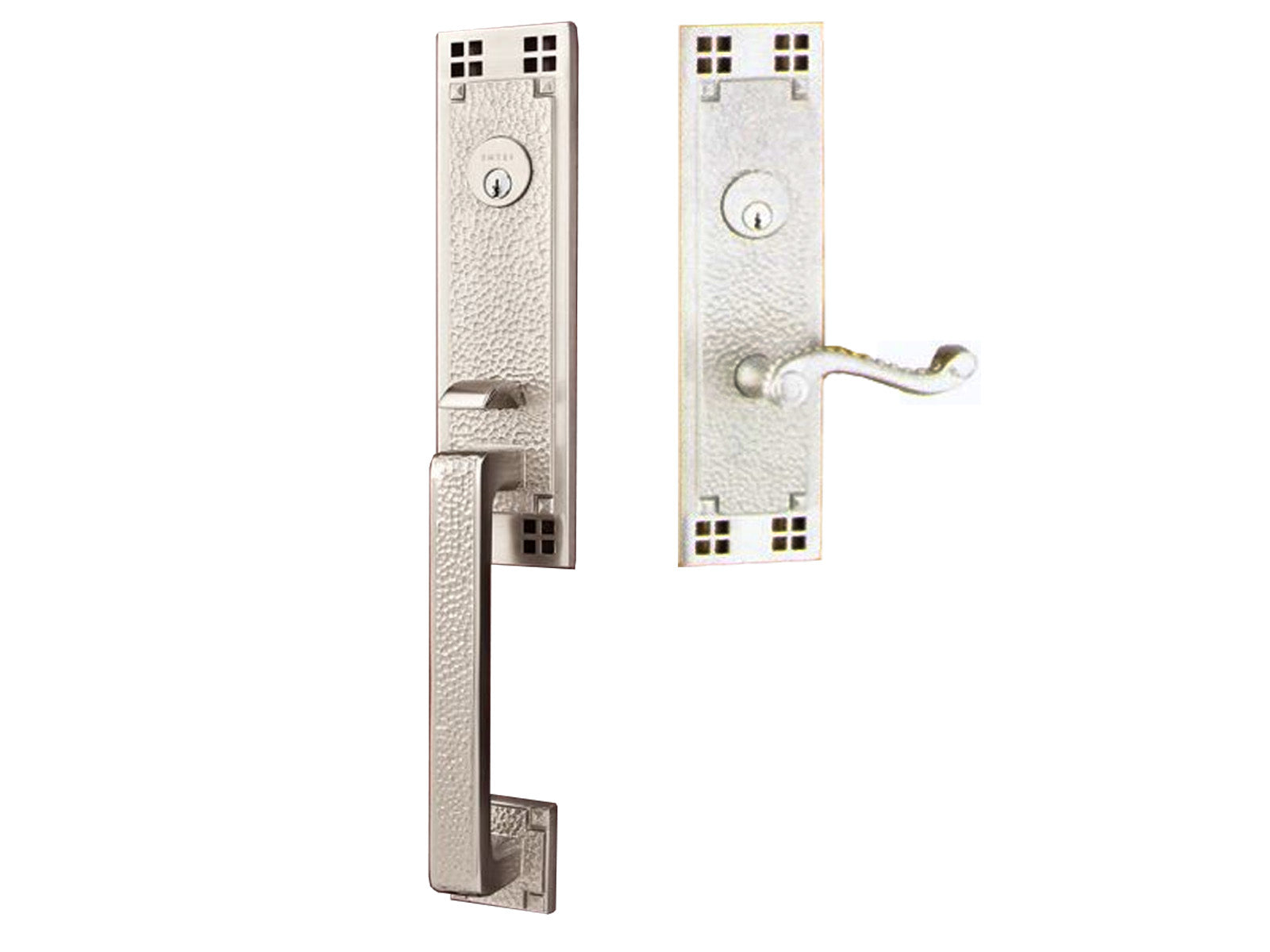 Emtek Arts & Crafts Tubular Entry Handleset Satin Nickel US15