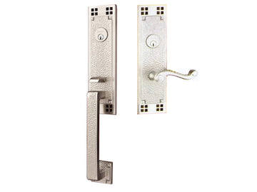 Emtek Arts & Crafts Tubular Entry Handleset Satin Nickel US15