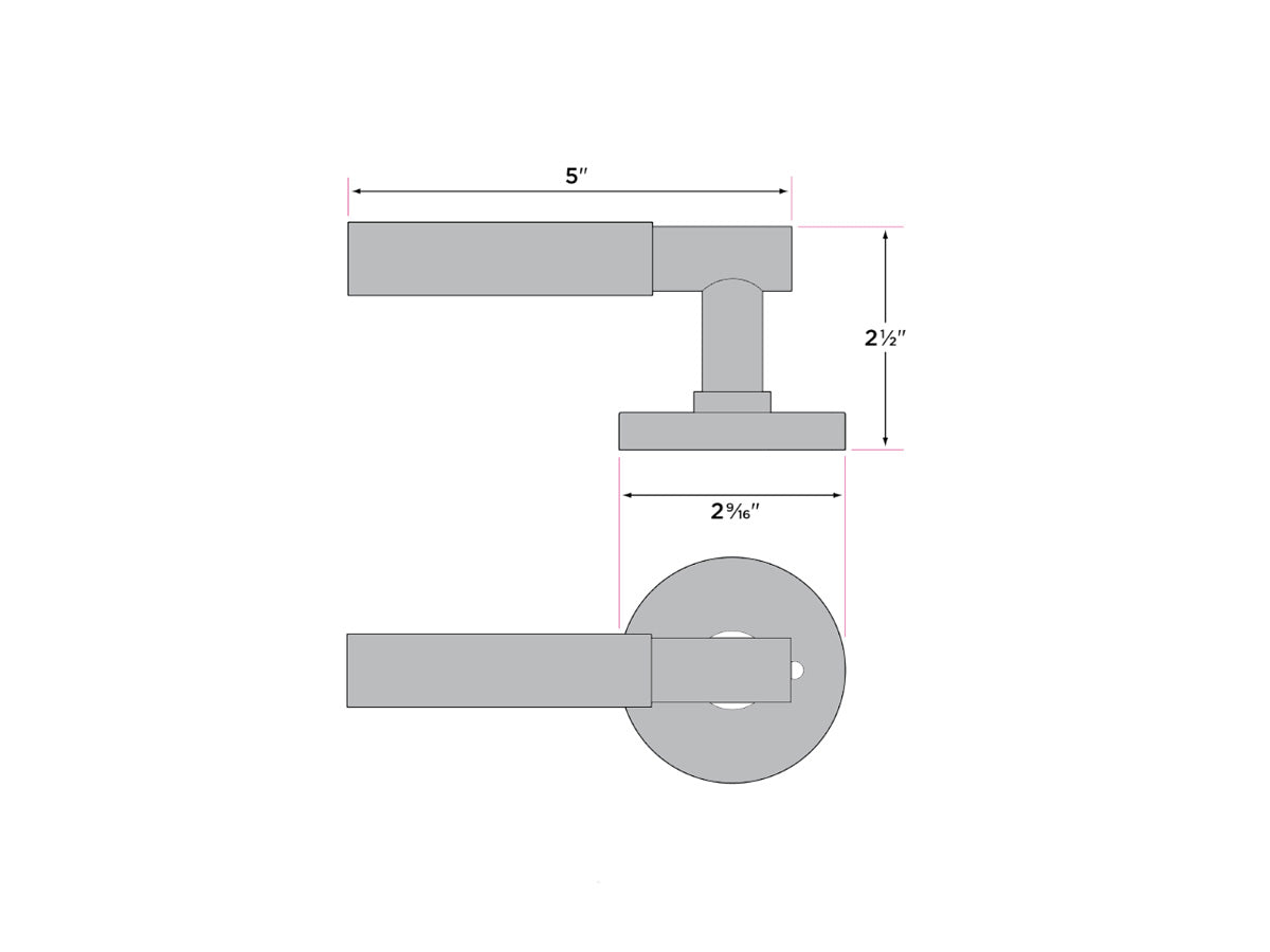 Sure-Loc Aspra Round Interior Door Lever - Dimensions