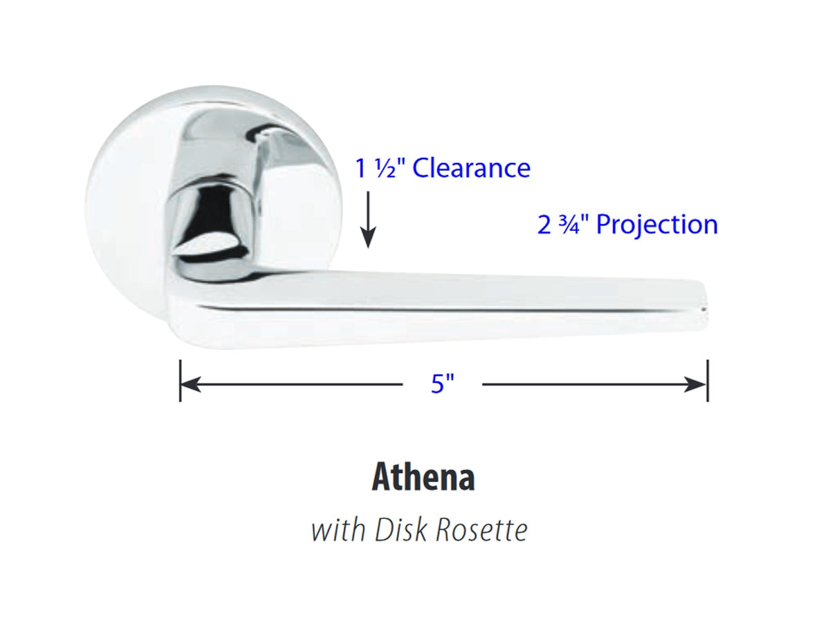 Emtek Athena Brass Lever - Dimensions