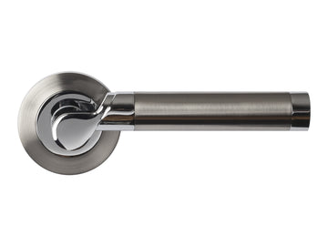 Nova Aurora Interior Door Lever in Two Tone Polished Chrome
