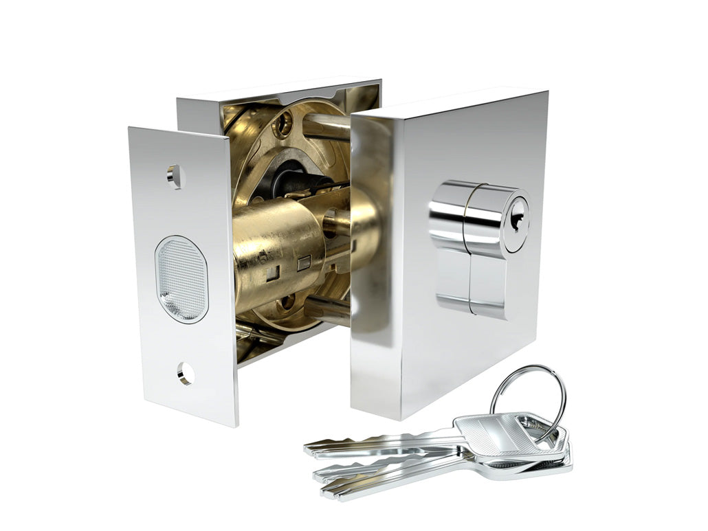 Avalon Modern Interior Door Deadbolt in Polished Chrome