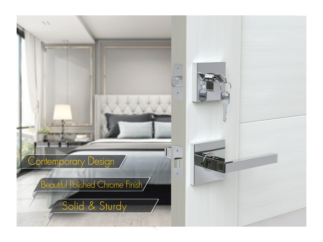 Avalon Modern Interior Door Deadbolt in Polished Chrome