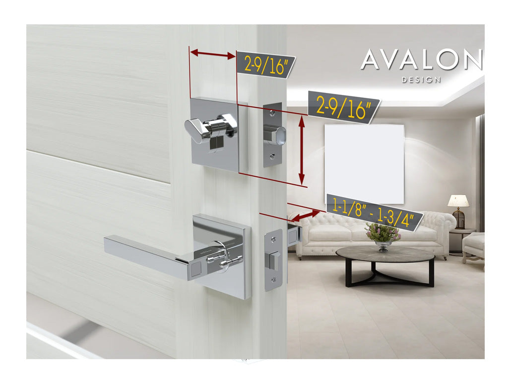 Avalon Modern Interior Door Deadbolt in Polished Chrome