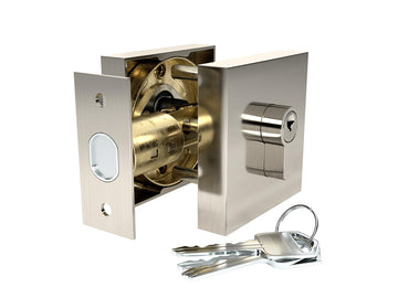 Avalon Modern Interior Door Deadbolt in Satin Nickel
