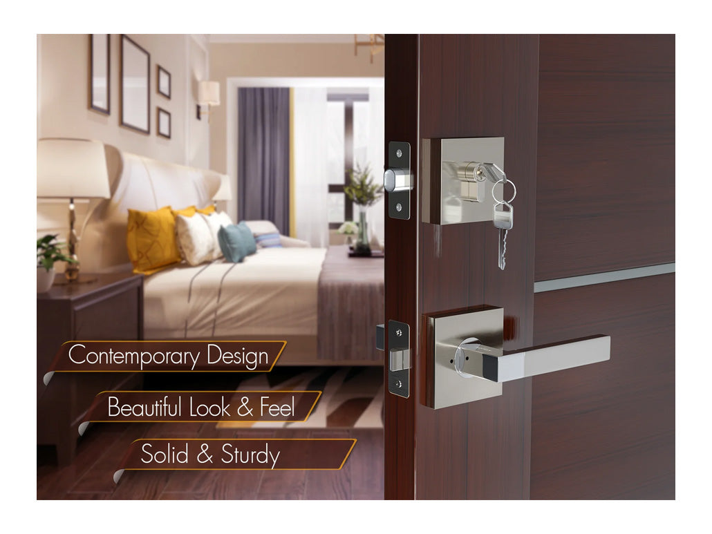 Avalon Modern Interior Door Deadbolt in Satin Nickel