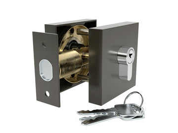 Avalon Modern Interior Door Deadbolt in Satin Gunmenal