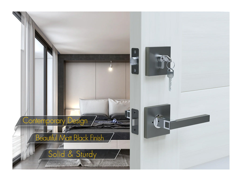 Avalon Modern Interior Door Deadbolt in Satin Gunmenal