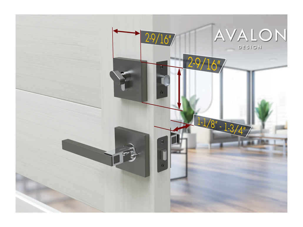 Avalon Modern Interior Door Deadbolt in Satin Gunmenal