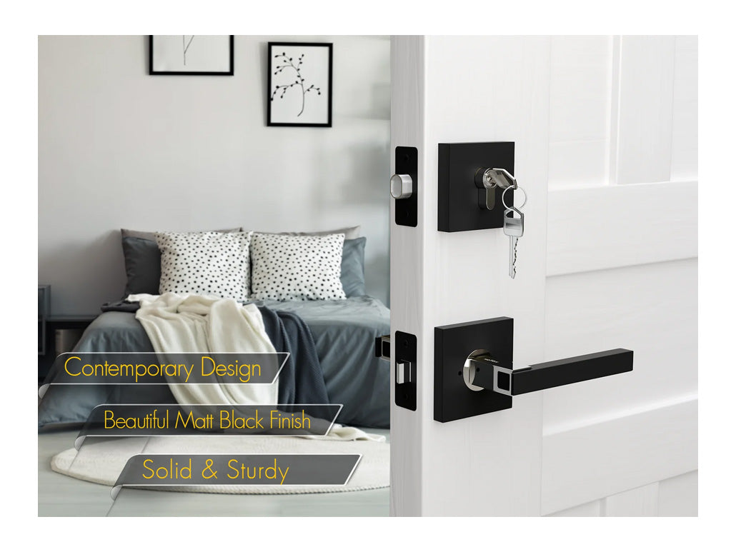 Avalon Modern Interior Door Deadbolt in Matte Black