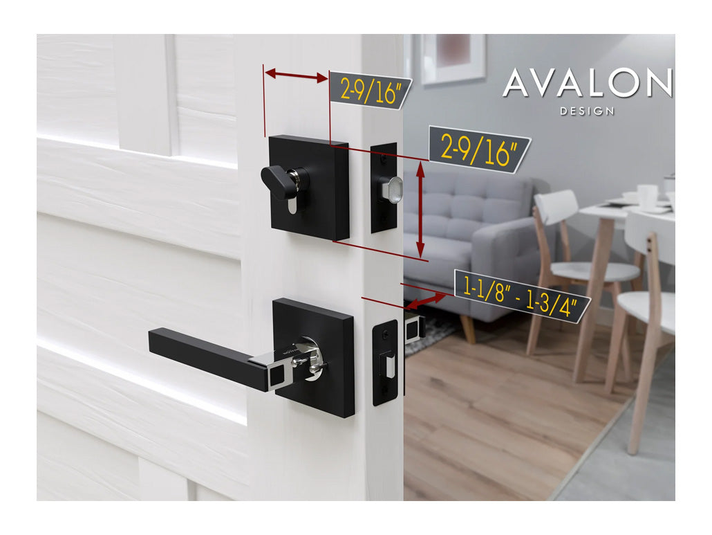 Avalon Modern Interior Door Deadbolt in Matte Black