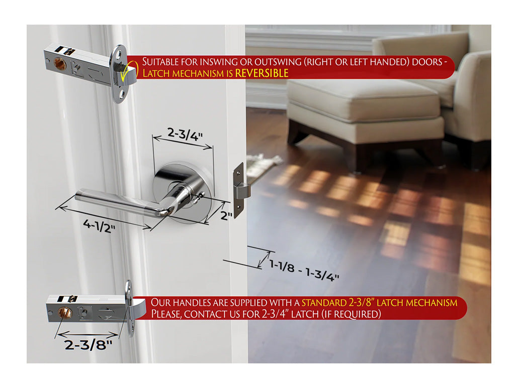 Avalon Arie Modern Interior Door Lever in Satin Nickel