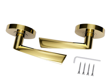 Avalon Charm Modern Interior Door Lever in Brushed Gold