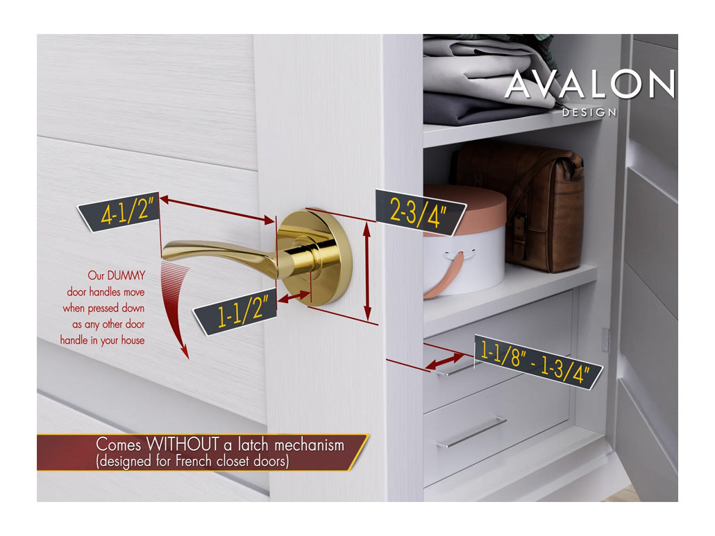 Avalon Charm Modern Interior Door Lever in Brushed Gold