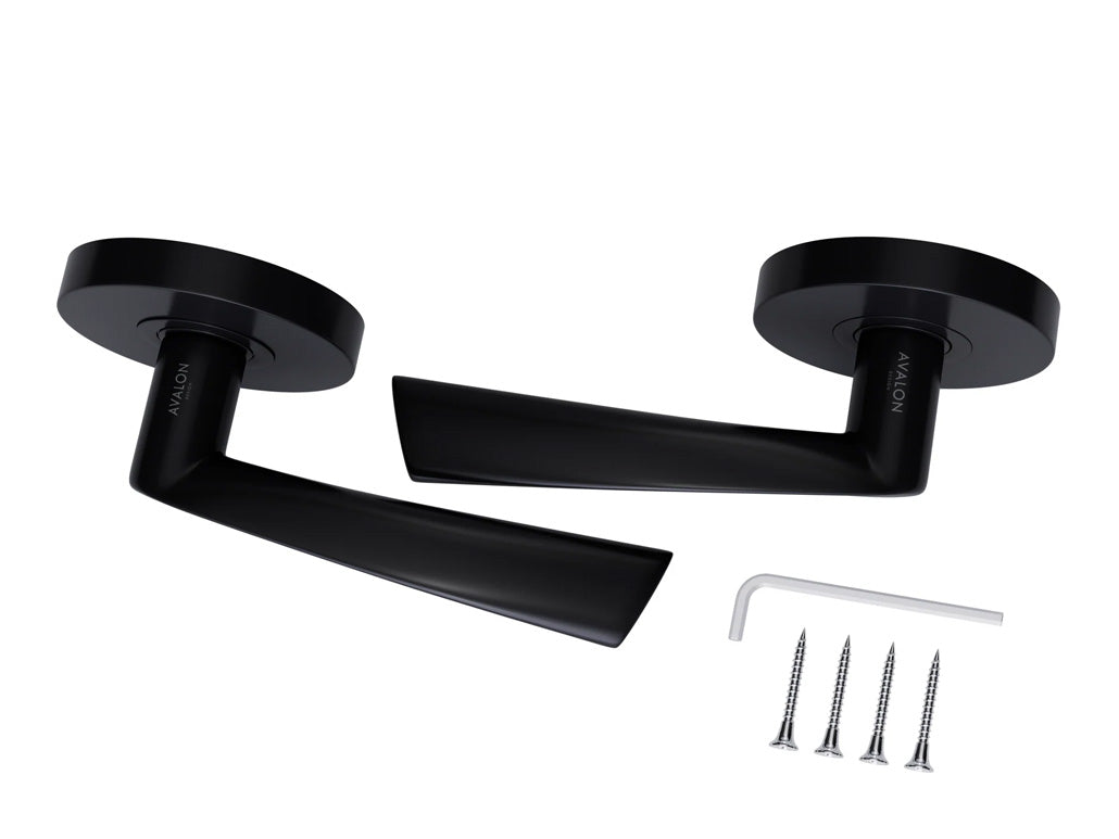 Avalon Charm Modern Interior Door Lever in Matte Black