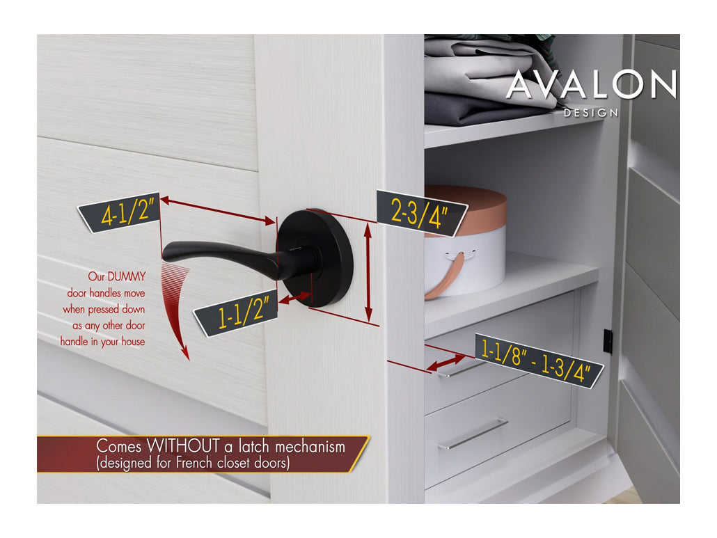 Avalon Charm Modern Interior Door Lever in Matte Black