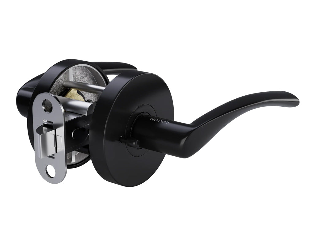 Avalon Charm Modern Interior Door Lever in Matte Black