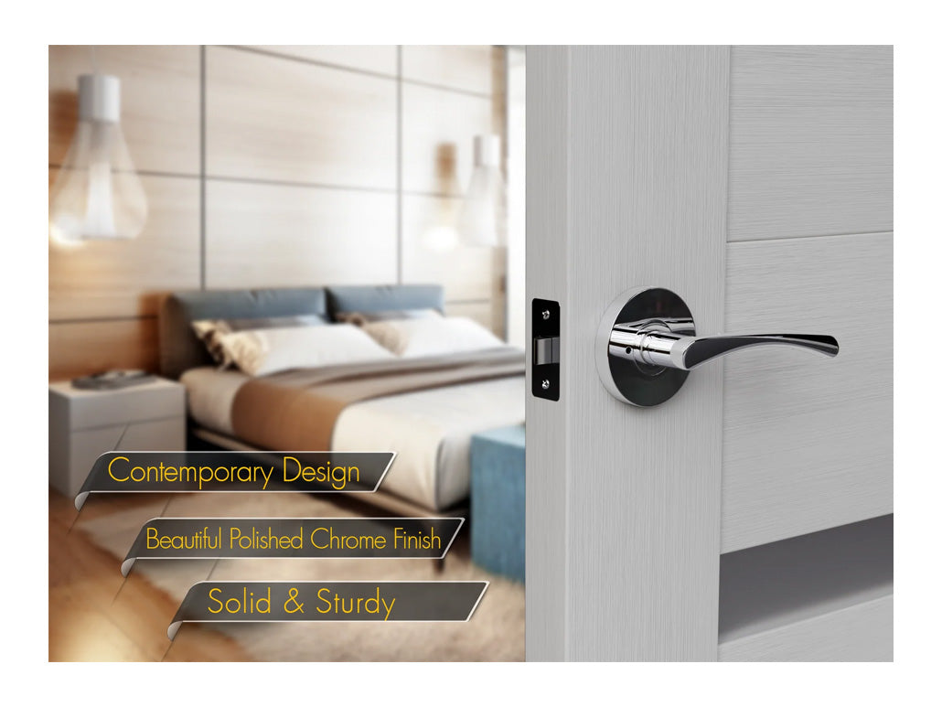 Avalon Charm Modern Interior Door Lever in Polished Chrome